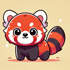 Stiker LINE Panda Merah Penasaran