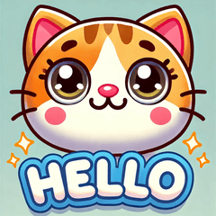 Cute Cat Character Stickers