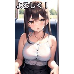 電車で夏服女子