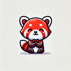 Stiker Panda Merah Mengangguk Lucu
