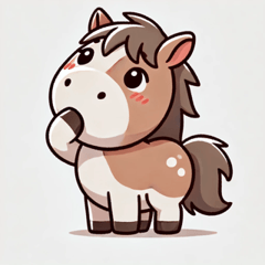 Cute Nodding Horse Stickers