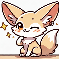 Cute Nodding Fennec Fox Stickers