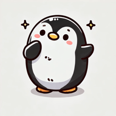 Stiker Penguin Mengangguk Lucu