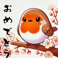 Japanese robin stickers