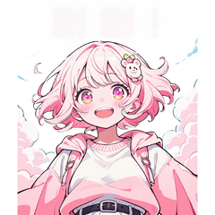 cute pink anime girl-text version