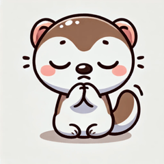 Cute Nodding Weasel Stickers
