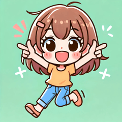 Excited Girl Stickers