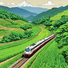 Tranquil Countryside Train Stickers