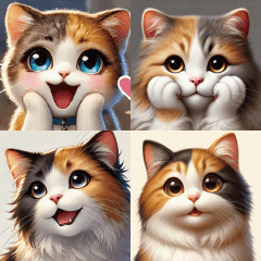 Adorable Calico Cat Stickers!