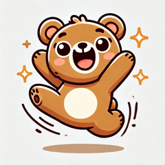 Stiker Beruang Bersemangat