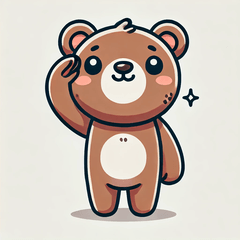 Stiker Beruang Hormat@1