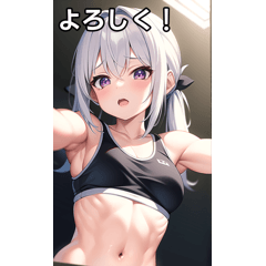 A silver-haired girl training her body
