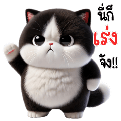 Meow Cha-Dum : Busy work! (Big stickers) – LINE stickers | LINE STORE