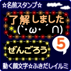 動く顔文字5「ぜんごろう」ふきだしイルミ