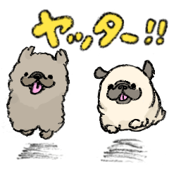 pug.frenchbulldog.pekingese cute sticker