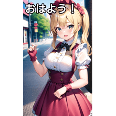 Maid girl in Akihabara town