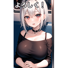 Summer train silver-haired girl