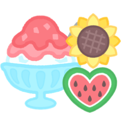 Summer/Tropical! Fluffy Sticker deco