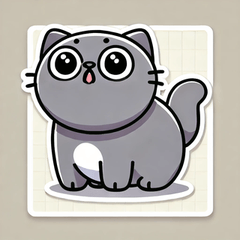 Adorable Chartreux Cat Stickers