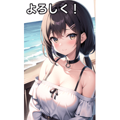 Girls with hair clips playing in the sea