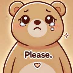 Teary-Eyed Bear Stickers@SFW