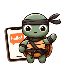 Cute ninja sea turtle sticker 001