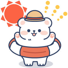 White bear's cool summer sticker