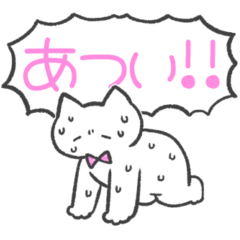 pink color sticker(cat)(summer)