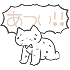 white color sticker(cat)(summer)