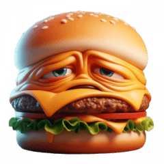 Exaggerated Burger Emoji Stickers