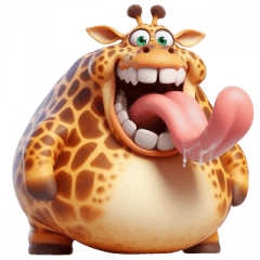 Exaggerated Fat Giraffe Emoji Stickers