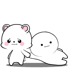 Lovely white bear 11 : Animated Stickers