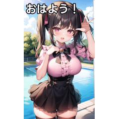 cute girl in the pool