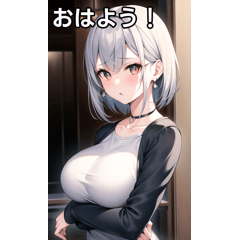 silver hair pierced girl