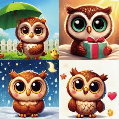 Cute Owl's Emotions