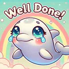 Adorable Teary-eyed Dolphin Stickers@SFW