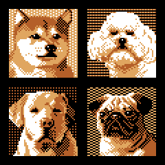 Smart dog tacticians (8bit game style)