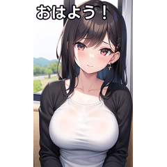 girl with earrings on the train sticker