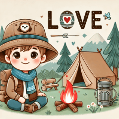 Cute Camping Boys LINE Stickers