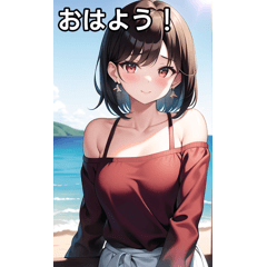 Seaside and girls with earrings