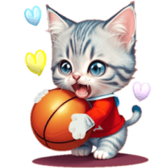 Anime cat basketball no text