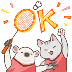 Animal Badminton Stickers