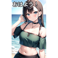 Summer sea and girls with earrings