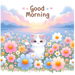 Greeting cat cute