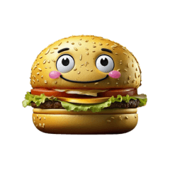 mysterious gold burger sticker Japanese