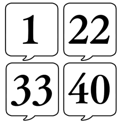 1-40 NUMBER SPEECH BUBBLE Sticker