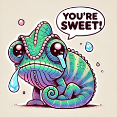 Teary-eyed Chameleon Stickers@SFW