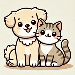 Cute dog and cat stickers