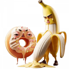 Banana Falls in Love with Donut