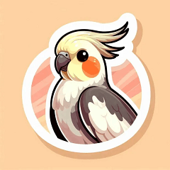 Cockatiels fat bird stickers